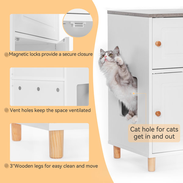 Tucker Murphy Pet™ Cat Litter Box Enclosure with Storage Wayfair